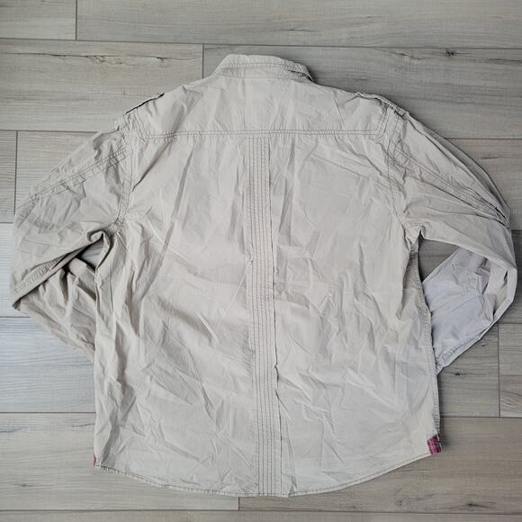 Marc Ecko Cut and Sew Vintage Beige Long Sleeve Button Up Shirt Men Sz XXL - Picture 3 of 16
